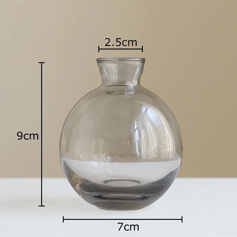 vases hydroponiques modernes transparents marron lisses décoration table plantes fleurs artificielles minimalistes