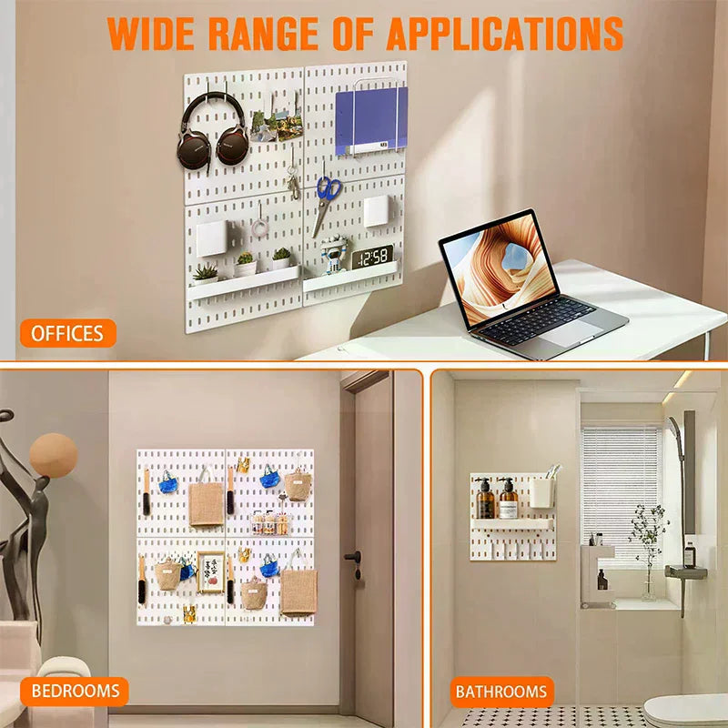 clips rangement blanc moderne adhésif étagères porte objets multifonctionnels trous réguliersiaux