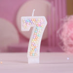 bougies chiffres anniversaire blanc pastel brillantes décoration festive box rangement
