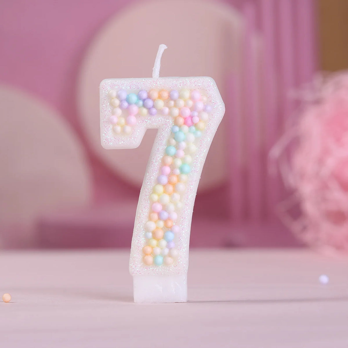 bougies chiffres anniversaire blanc pastel brillantes décoration festive box rangement
