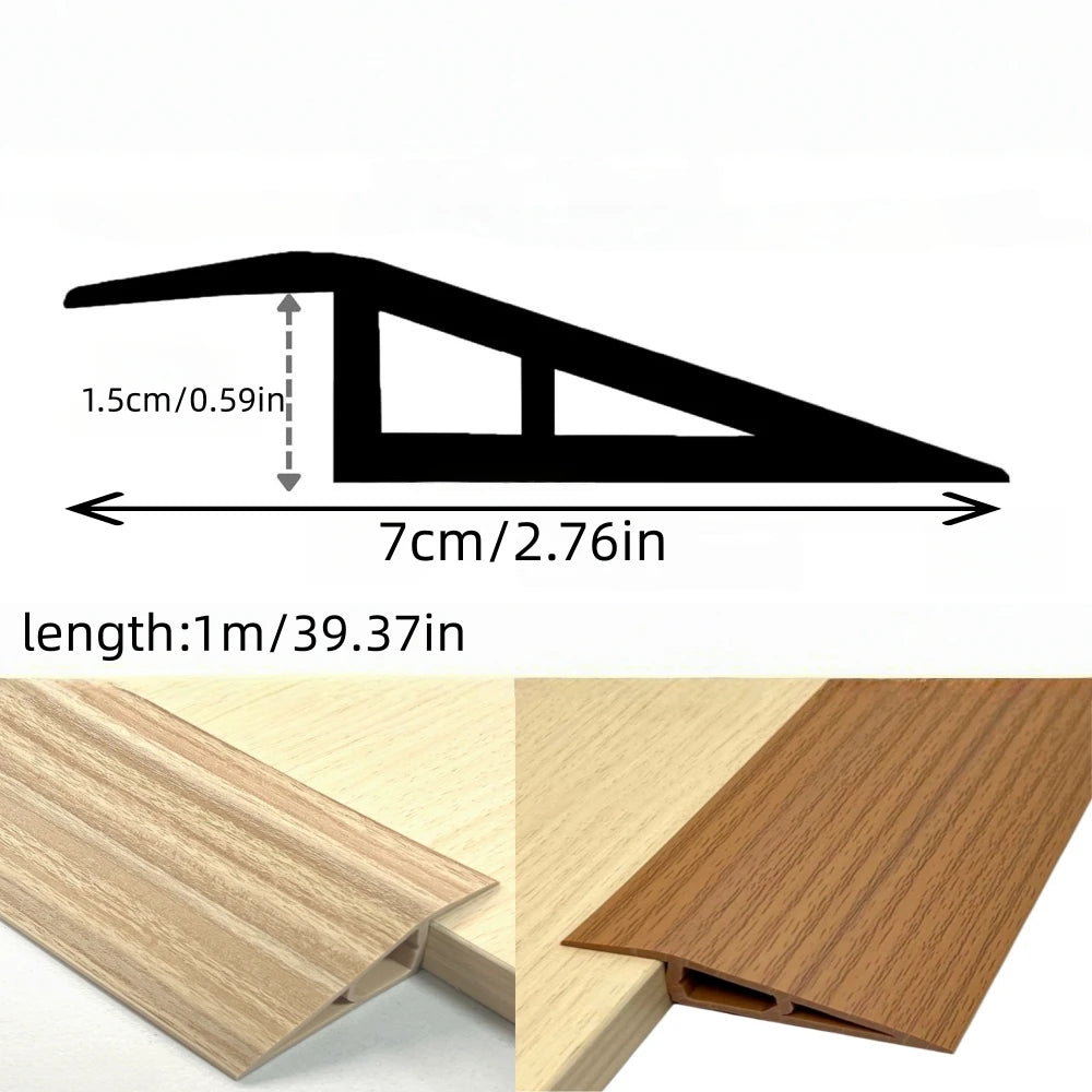 profil seuil adhésif pvc imitation bois marron foncé beige clair brun clair contemporain 1m