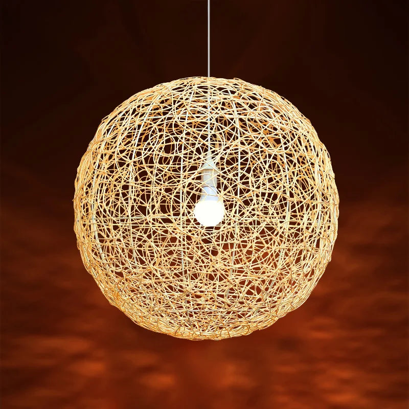 suspension raphia tressé naturel moderne rustique 60cm 60cm opacité