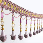 accessoires rideau dentelle goutte bleu clair doré gris élégant textile maison