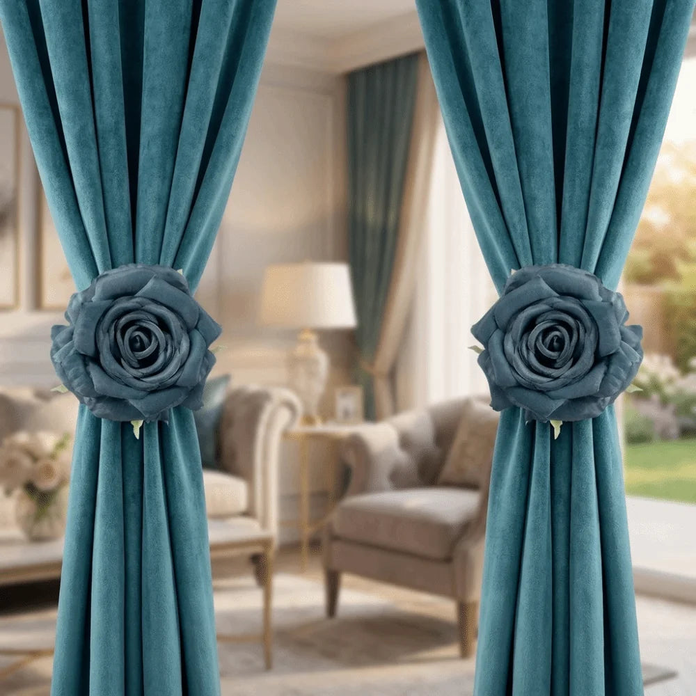 rideaux blancs velours roses classiques bleus rouges violets roses tissu