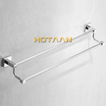 porte serviettes mural chrome acier inoxydable double barres vis moderne fixation