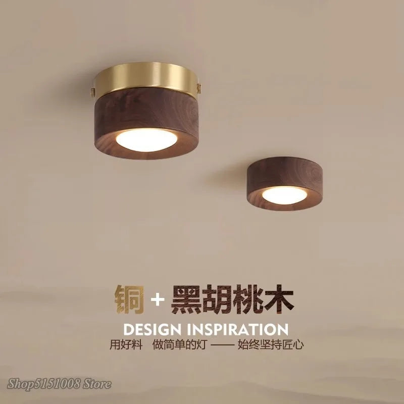 lampe moderne or noir bois brillant éclairage quotidien monté surface minimaliste