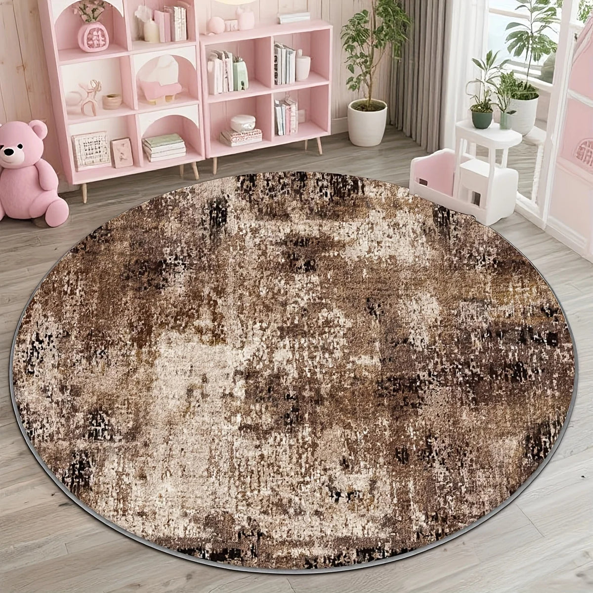 tapis rond multicolore motif tortue moderne abstrait 80x80cm 120x120cm salon chambre decoration exterieur polyester