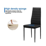 chaises manger cuir synthétique table verre moderne noir gris minimaliste
