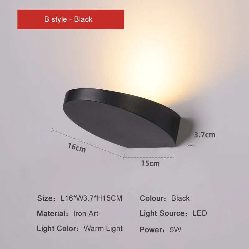 applique murale led moderne blanc noir éclairage chambre salon entrée minimaliste fixée mur