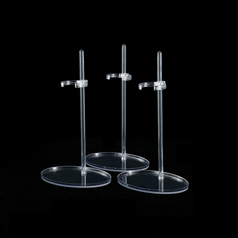 support poupée articulé plastique beige classique figurines 1/6 tringle base circulaire transparent