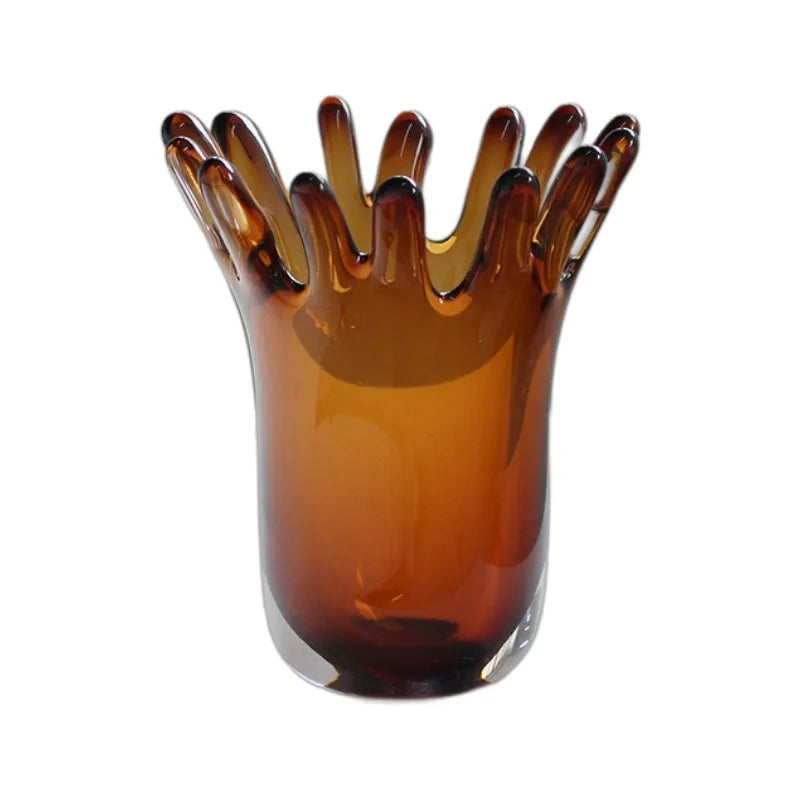 vases modernes marron bleu gris texture organique opaques arrangement table