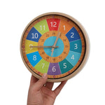 horloge murale silencieuse apprentissage dessin animé colorée enfants sections colorées motifs