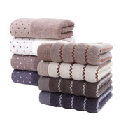 serviettes bain coton pois rayures moderne marron beige blanc zigzag douceur absorption rapide ensemble