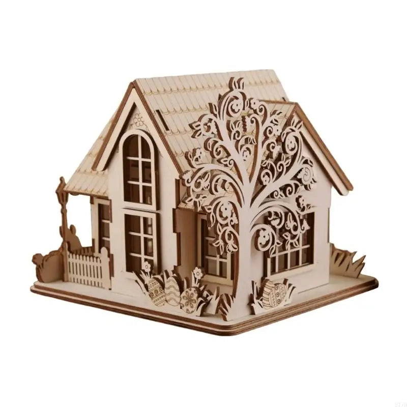 décoration artisanale maison miniature bois motif floral géométrique festival éd bricolage ornement artisanat festive