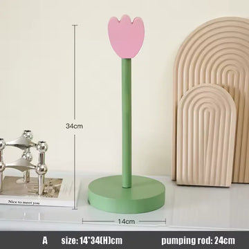 support rouleau papier toilette bois fleurs colorées moderne respectueux environnement utilisation multiple cuisine salon