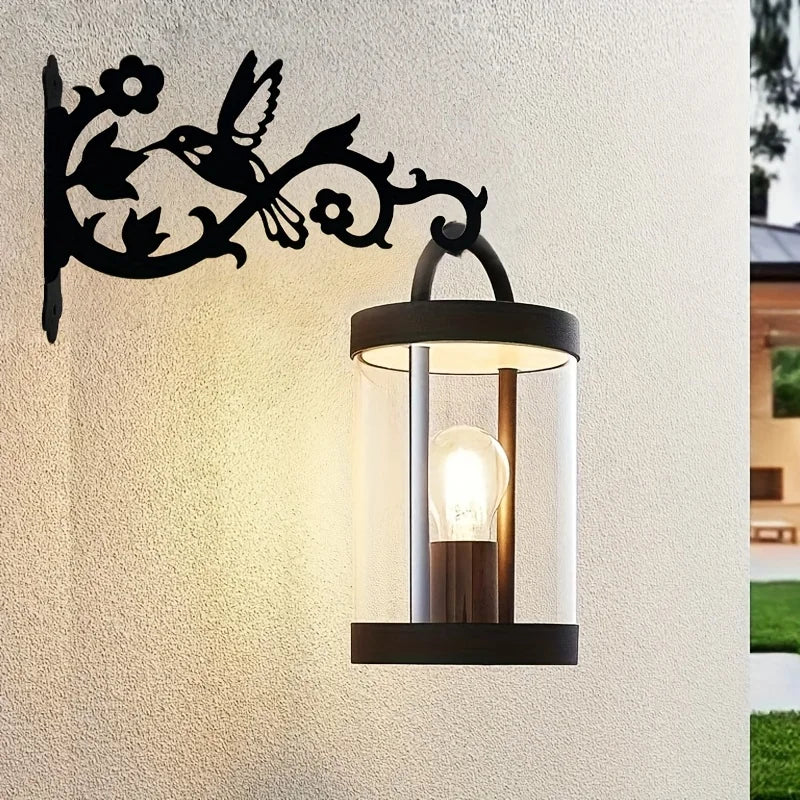 support mural noir colibri floral suspendre pots fleurs vis fixationextérieur