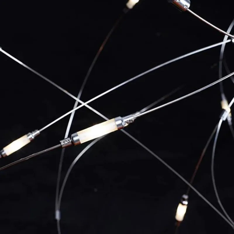 suspension lumineuse moderne spirales lumière blanc doré chambre salon