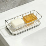 support savon moderne acier inoxydable blanc gris drainage salle bain fixé adhésif deux savons