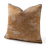 coussin carré brodé fleur dorée nordique marron clair noir élégant décoration maison 45x45cm 50x50cm