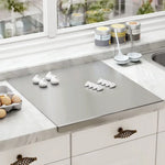 planches cuisine acier inoxydable rectangle moderne surface lisse argentée équipement culinaire multifonctionnelle