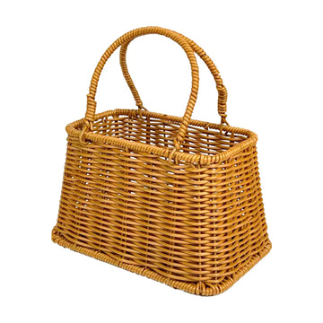 panier tressé marron clair rose rangement stockage bohème minimaliste respectueux environnement multifonctionnel