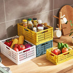 paniers pliables rangement réutilisables blanc rose modernes perforés respectueux environnement multifonctionnels petits moyens