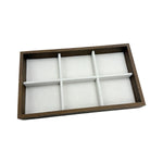 boîtes bijoux velours blanc bois marron clair moderne minimaliste rangement colliers bagues boucles d'oreilles