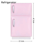 meubles miniatures poupées rose blanc modernes armoire frigo lave linge micro ondes téléviseur commode