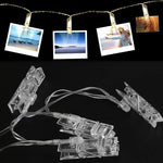 guirlande lumineuse multicolore pinces linge transparentes festives decoration mariage led photos