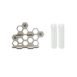 porte plantes moderne porte clés adhésifs hexagonnels motifs géométriques plantes artificielles marron foncé minimaliste