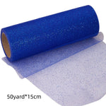 ruban tulle multicolore pailleté argent doré festif 50yards 15cm translucent decoratif