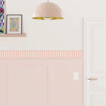 bordure murale décorative rayées autoadhésives moderne jaune rose clair vert violet
