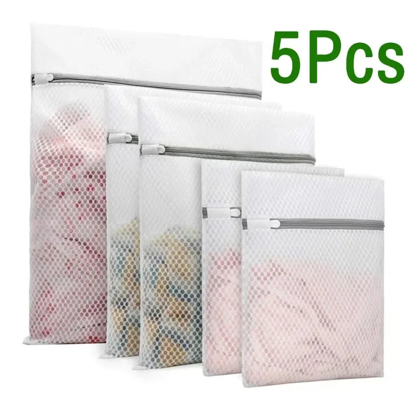 sacs linge réutilisables oxford blanc maille hexagonale moderne fermeture glissière poignée différents