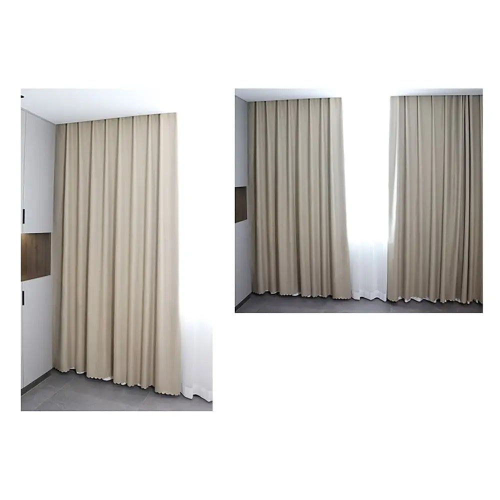rideau occultant moderne beige opacité tissu polyester extérieure fenêtre crochets forme
