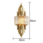 applique murale moderne or transparent led verrous vertical chambre salon