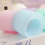 ruban polyester bordure brillante élégant semi transparent couleur unie rose clair bleu clair violet