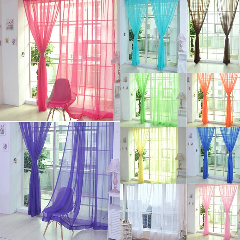 rideaux voilage couleurs variées franges verticales moderne tissu fluide translucent