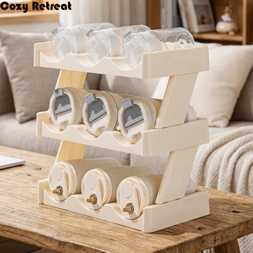 rangement multiple bouteilles bocaux blanc crème moderne minimaliste réutilisable acier inoxydable