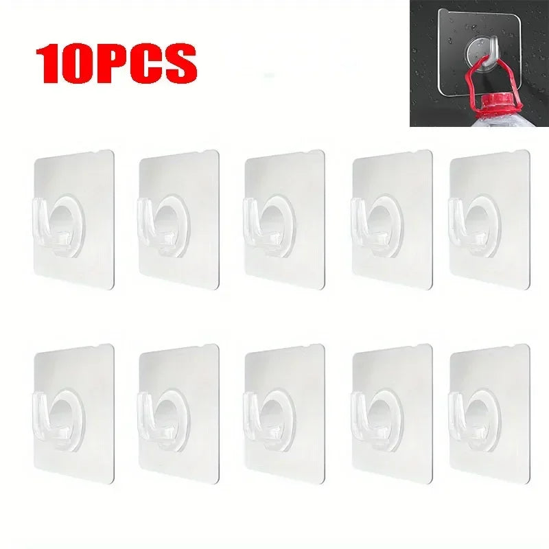 porte sacs porte clés adhésifs transparents support charge lourde multiple utilisation moderne pratique chambre