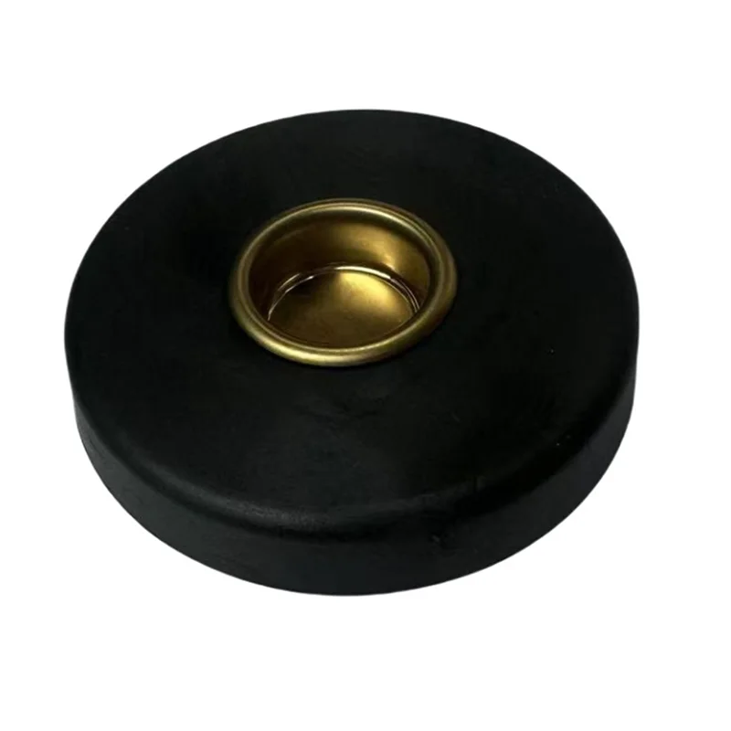 bougie noire moderne brillante sans support antidérapant 7cm diamètre 1.9cm profondeur