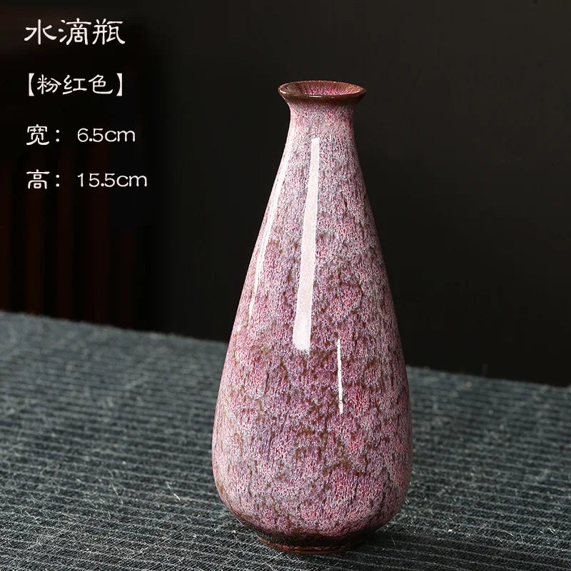 vase céramique marbré violet rouge bleu vert moderne 15.5x6.5cm