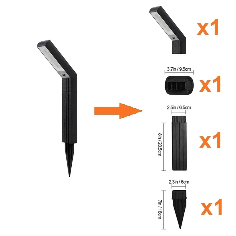 lumière solaire ip65 led rgb noir moderne extérieure jardin allée patio