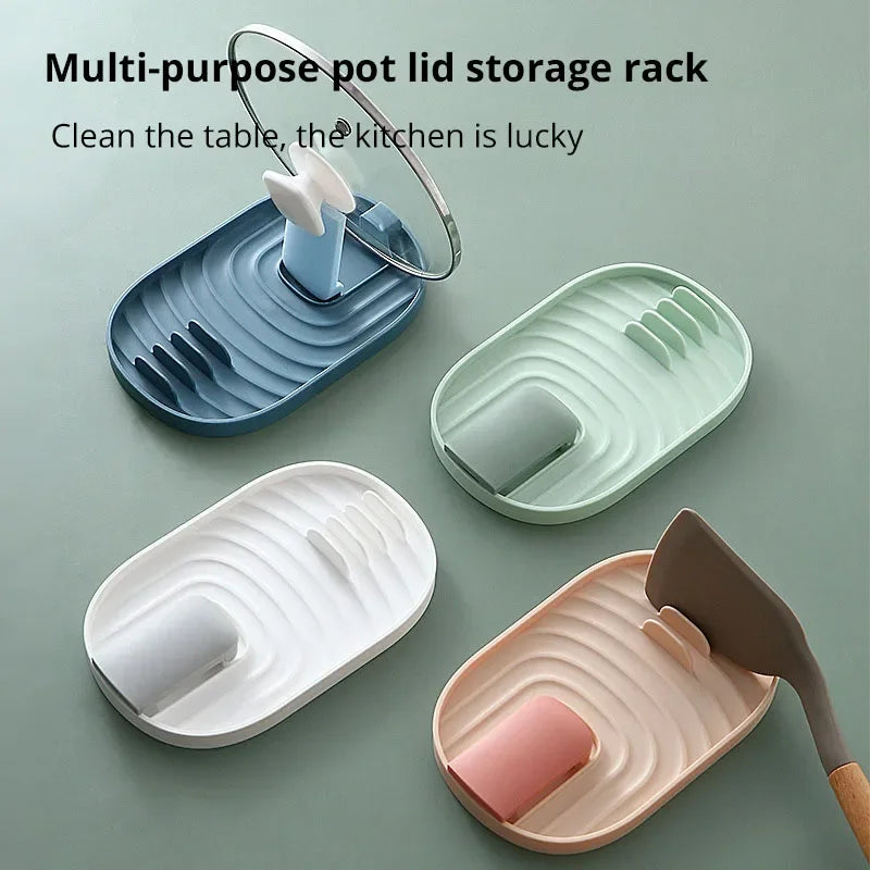 porte couvercles adhésifs modernes couleurs vert rose blanc casseroles spatules ridges cuisine
