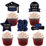 décorations cupcakes fête anniversaire glitter doré noir bleu vert piques messages graduation chiffres