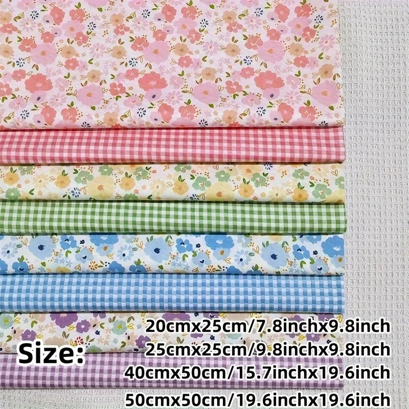 tissu patchwork fleuri rose rouge vert jaune bleu violet 25cm 50cm couture scrapbooking vintage