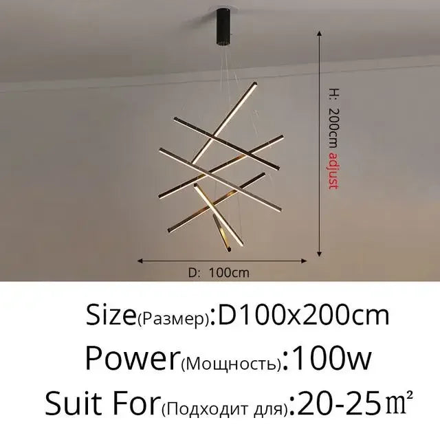 suspension lumineuse moderne diagonale géométrique noir blanc boisclair led