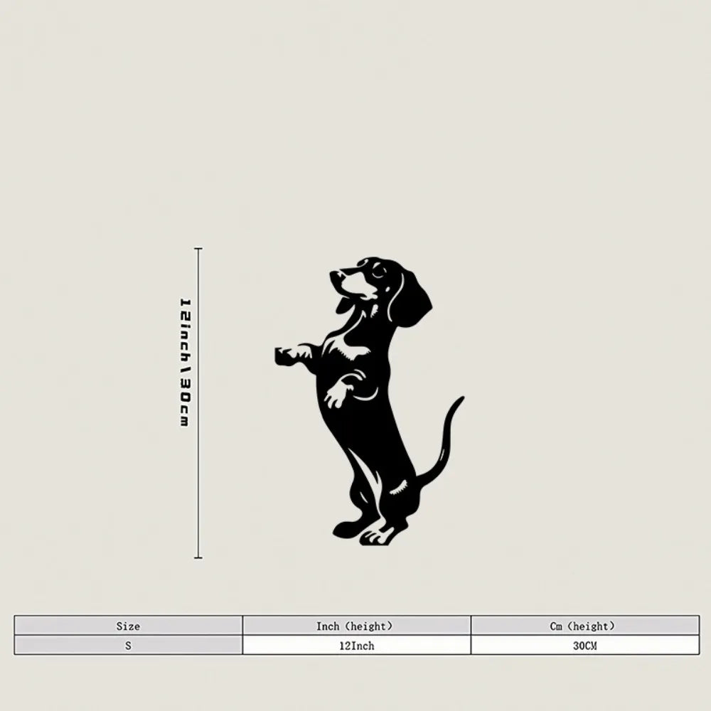 décoration murale silhouette chien dachshund noir autocollant minimaliste intérieur chambre enfant salon