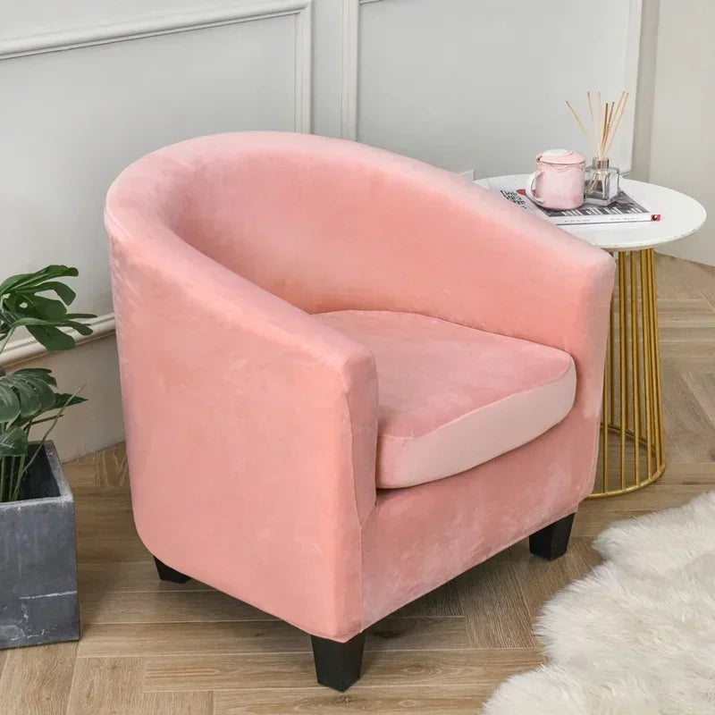 housse fauteuil club velours extensible canapé place salon coussin