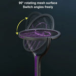 raquette électrique anti moustiques gris violet surface rotative moderne rechargeable fly swatter zapper