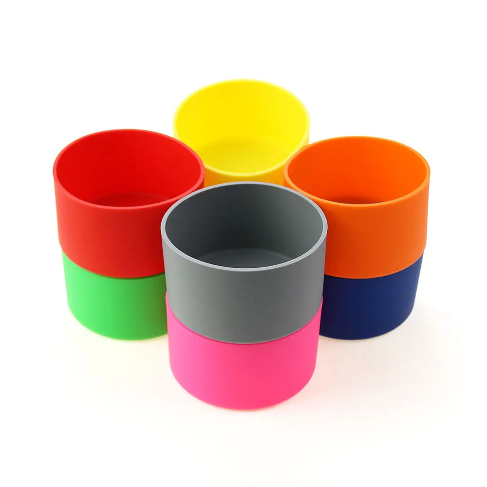 cache tasse silicone couleur vert bleu rose gris noir adhésif isolation thermique moderne pratique